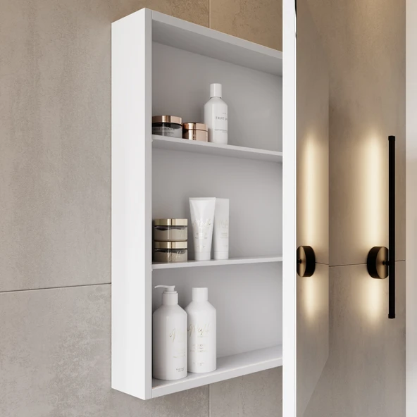 Font Lavabo Dolabı 50 cm Beyaz-Barok - Resim 3