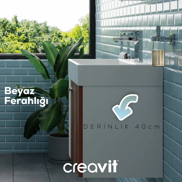 Font Lavabo Dolabı 50 cm Beyaz-Bakır - Resim 3