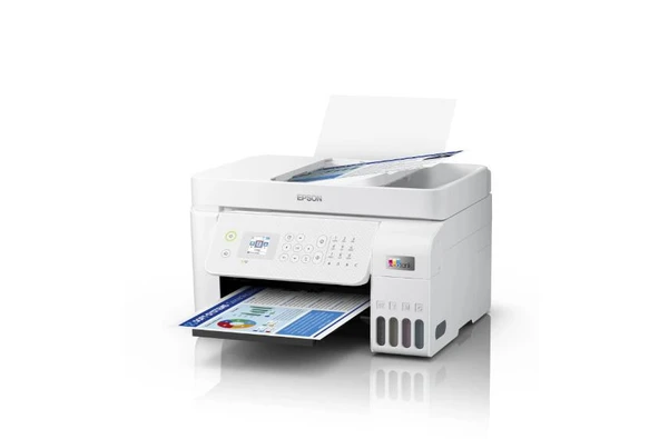 Epson EcoTank L5296 Wi-Fi+Tarayıcı+Fotokopi+Faks Çok Fonksiyonlu Tanklı Yazıcı - BEYAZ - Resim 6