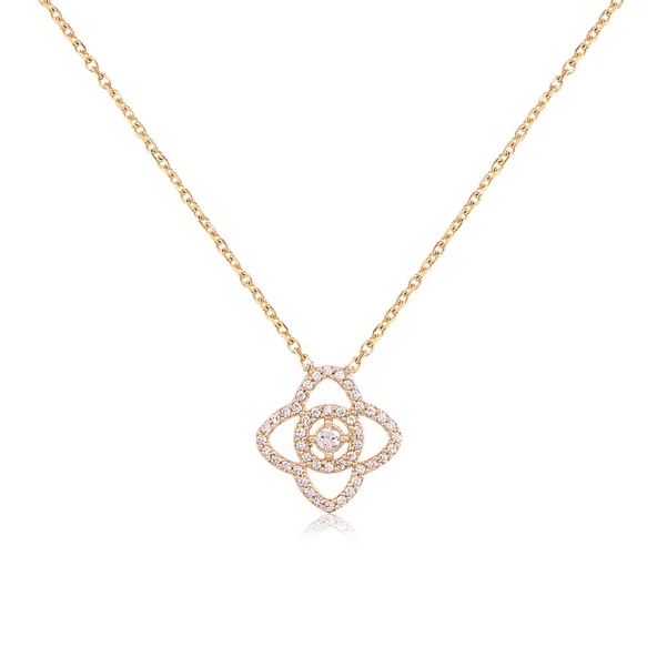 EMILIANO JEWELLERY SİLVER 925 AYAR ZİRKON TAŞLI ÇİÇEK DESENLİ KOLYE