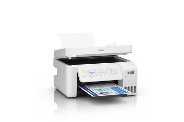 Epson EcoTank L5296 Wi-Fi+Tarayıcı+Fotokopi+Faks Çok Fonksiyonlu Tanklı Yazıcı - BEYAZ - Resim 4