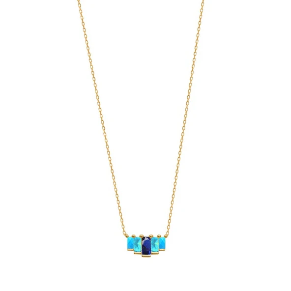 EMILIANO JEWELLERY 925 AYAR GÜMÜŞ TAŞLI KOLYE