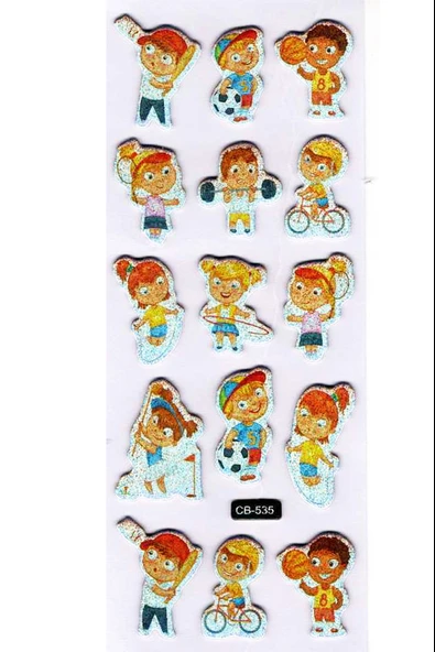 Sticker Kabartmalı Sticker Defter Planlayıcı Etiket (cb535) 16x7 cm- Sporcu Çocuklar ürün görseli 1