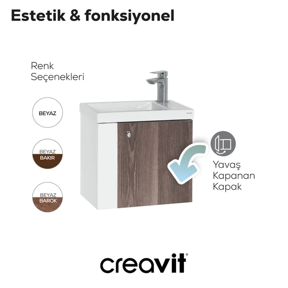 Forest Lavabo Dolabı 50 cm Beyaz-Barok - Resim 4