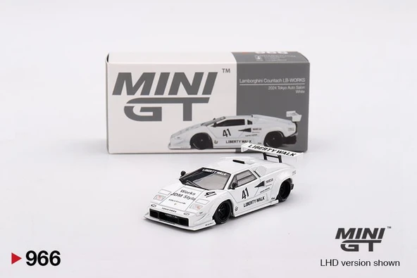 Mini GT Lamborghini Countach LB-WORKS White 2024 Tokyo Auto Salon 966 ürün görseli