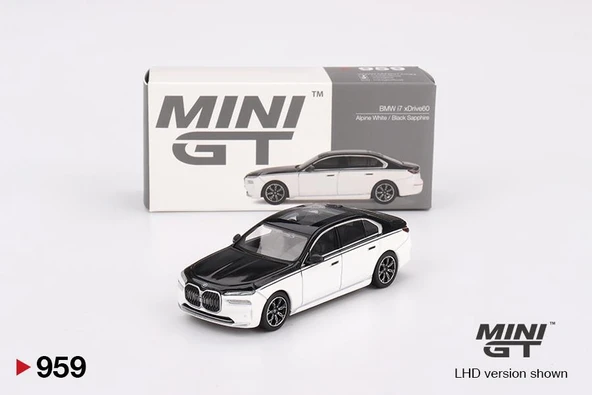 Mini GT BMW i7 xDrive60 Alpine White / Black Sapphire 959 ürün görseli