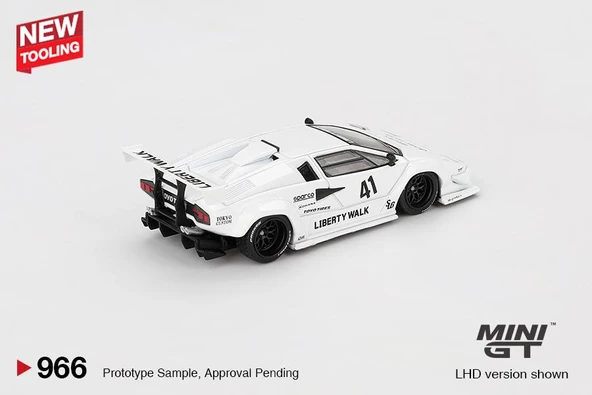 Mini GT Lamborghini Countach LB-WORKS White 2024 Tokyo Auto Salon 966 - Resim 3