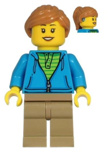 Lego Minifigür - Woman - Dark Azure Hoodie cty1221 ürün görseli