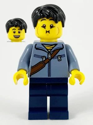 Lego Minifigür Man Sand Blue Jacket and Reddish Brown Satchel hol226 ürün görseli