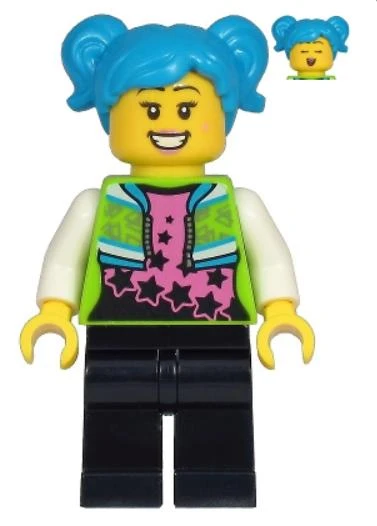 Lego Minifigür - Poppy Starr - Lime Jacket, Black Legs cty1219 ürün görseli