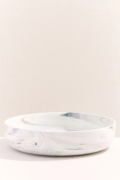 Marble Porselen Servis Kase Gri 1 Adet