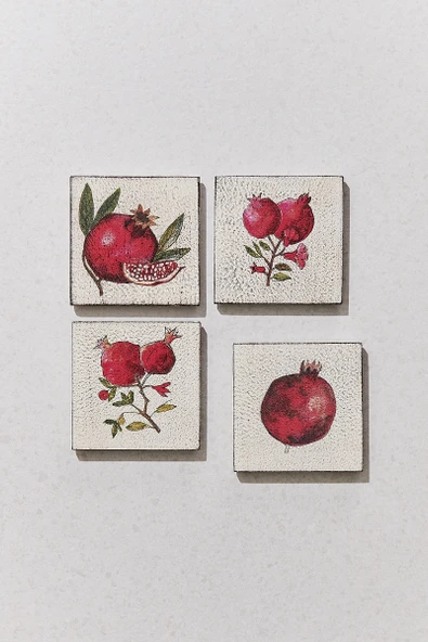 Nar Bardak Altlığı 4'lü Set 1 Adet