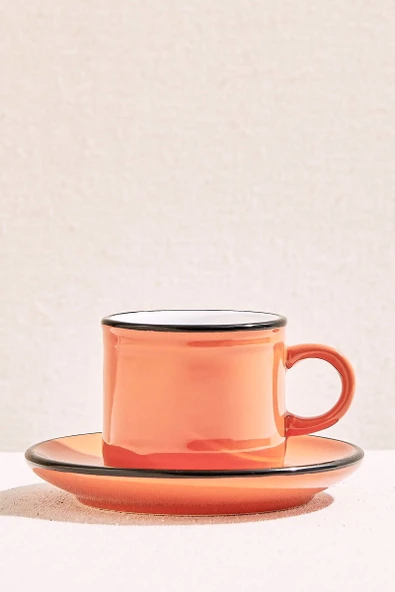 Electrum Turuncu / Bej Seramik Espresso Fincanı 1 Adet ürün görseli