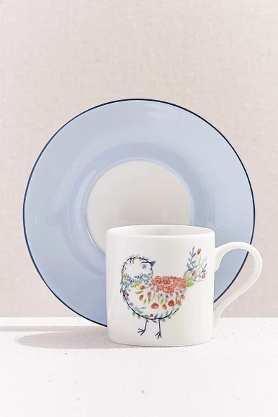 Bird Art Porselen Espresso Fincanı Mavi 1 Adet ürün görseli