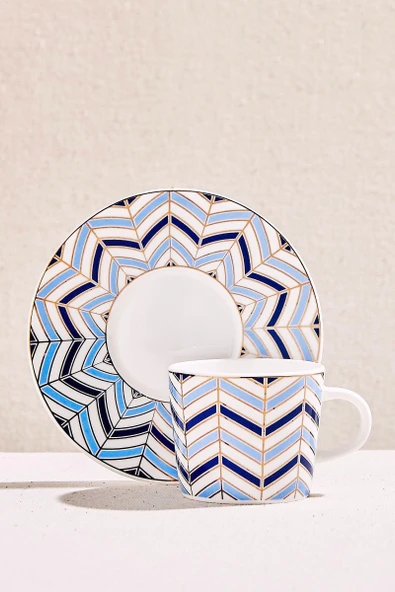 Nautical Porselen Espresso Fincanı Mavi Beyaz 1 Adet ürün görseli