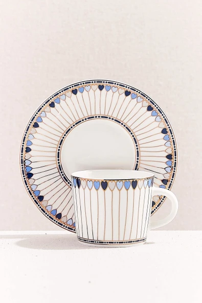 Hearts Porselen Espresso Fincanı Mavi 1 Adet ürün görseli