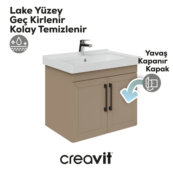 D20 65 Cm Kapaklı Lavabo Dolabı Dafne Lake - Resim 3