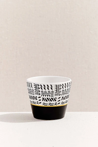 Tribe 4 Seramik Espresso Bardağı Siyah Beyaz 1 Adet ürün görseli
