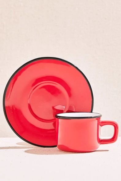 Electrum Seramik Espresso Fincanı Kırmızı 1 Adet ürün görseli