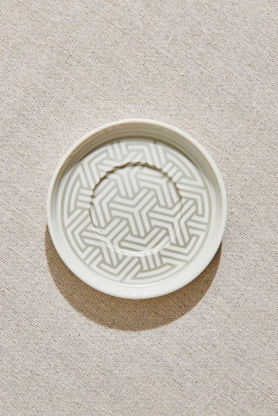 Geometrik Porselen Çay Tabağı Silver 1 Adet