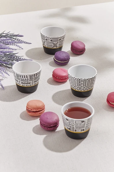 Siyah Beyaz Tribe 3 Seramik Espresso Bardağı 1 Adet ürün görseli