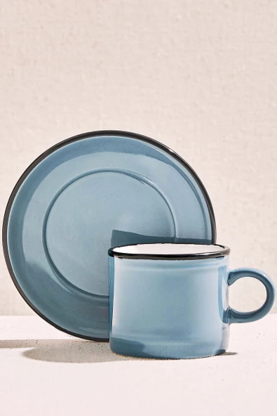 Electrum Seramik Espresso Fincanı Çelik Mavi 1 Adet ürün görseli