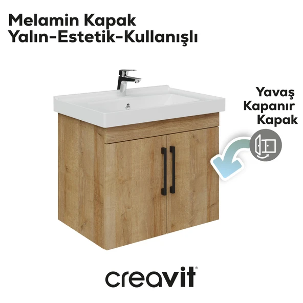 D20 65 Cm Kapaklı Lavabo Dolabı Everest Melamin - Resim 4