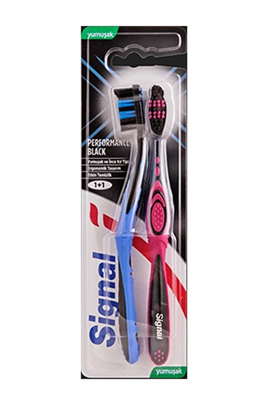 2 ADET  Signal Diş Fırçası Performans Black 1+1