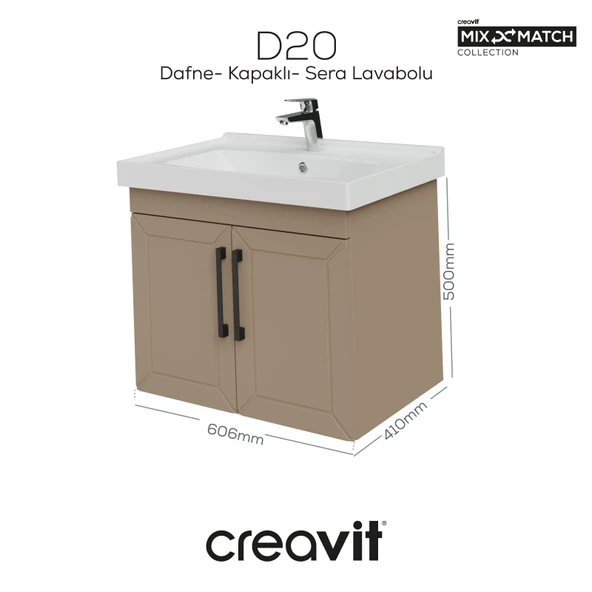 D20 65 Cm Kapaklı Lavabo Dolabı Dafne Lake ürün görseli