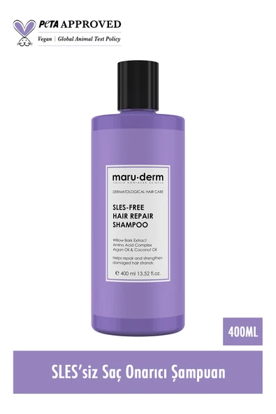 Saç Onarıcı Sülfatsız Şampuan 400 ML | Yıpranmış Zayıf Saçlar | Sülfatsız, Tuzsuz, Vegan Şampuan - 2