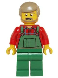 Lego Minifigür Overalls Farmer Green hol067 ürün görseli 1