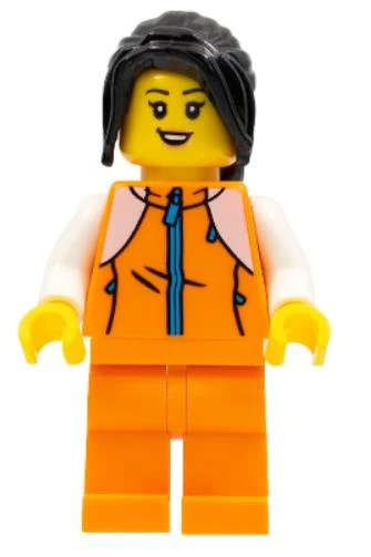 Lego Minifigür Woman Orange Tracksuit hol266 ürün görseli 1