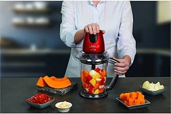 Tefal MB4705 MasterChop Powelix Maxi 4 Bıçaklı Rondo ve Doğrayıcı 500 W Kırmızı - Resim 2