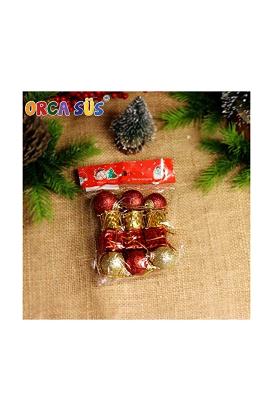 2 ADET  Yılbaşı Ağacı Süsü 4 Model Karma 12'li Set ürün görseli