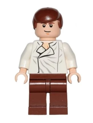 Lego Minifigür Star Wars Han Solo White Shirt with Wrinkles on Front sw0278 ürün görseli 1