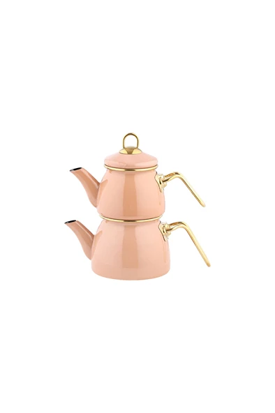 2 ADET  Hometime Emaye Çaydanlık Cappucino 1,3 L + 0,7 L ürün görseli