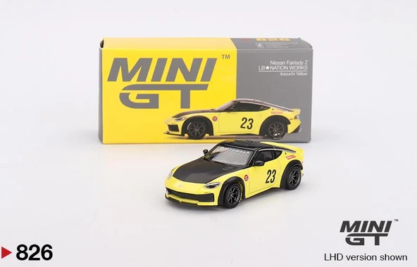 Mini GT Nissan Z LB★NATION WORKS Ikazuchi Yellow 826 ürün görseli