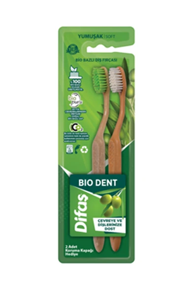 3 ADET  Difaş 2'li Diş Fırçası Bio Dent