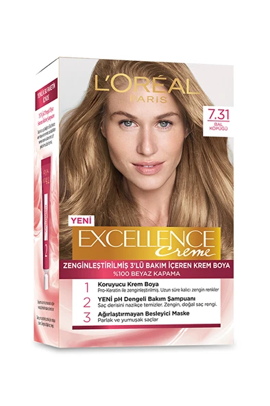 3 ADET  Excellence Saç Boyası 7.31 Bal Peteği