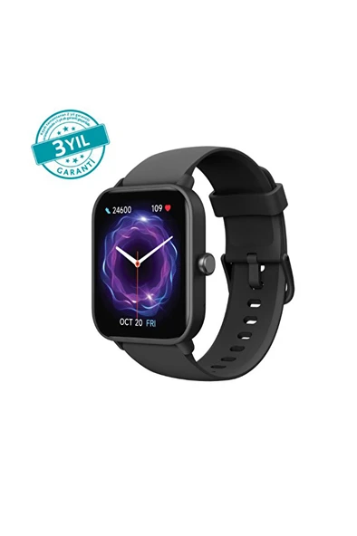 3 ADET  ttec Tempus 46 mm TFT Ekranlı Dikdörtgen Kasa Akıllı Saat 2SW01S-Siyah