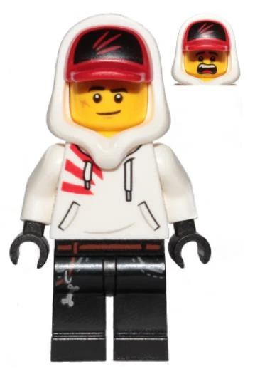 Lego Minifigür Jack Davids White Hoodie with Cap and Hood hs009 ürün görseli