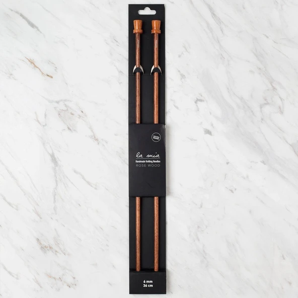 La Mia Rosewood 6 mm 36 cm Ahşap Örgü Şişi ürün görseli 1