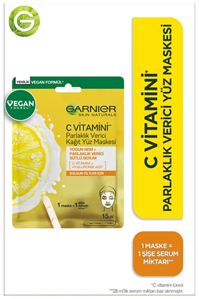 3 ADET  Garnier Kağıt Maske Vitamin C Serum ürün görseli