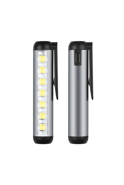 GOLD SİLVER ŞARJLI 7 LED LAMBALI MIKNATISLI PARMAK FENER ŞARJLI