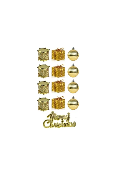 4 ADET   Yılbaşı Ağacı Süsü Dekoratif 4cm Karma Set 12 Li̇ ürün görseli