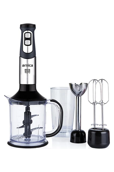 4 ADET Arnica Diva Trend GH21592 Gümüş 1200 W Blender Seti