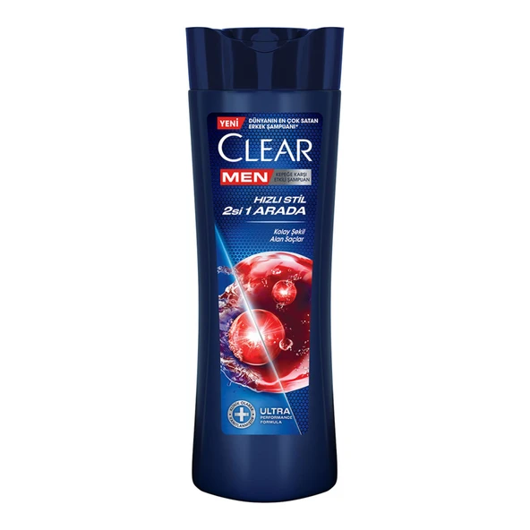 Clear Men Kepeğe Karşı Etkili Şampuan Hızlı Stil 2'si 1 Arada Kolay Şekil Alan Saçlar 350 ml 2 ADET ürün görseli 1