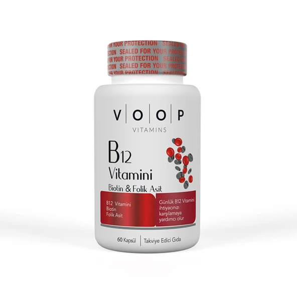 Voop Vitamin B12 Biotin ve Folik Asit 60 Kapsül ürün görseli