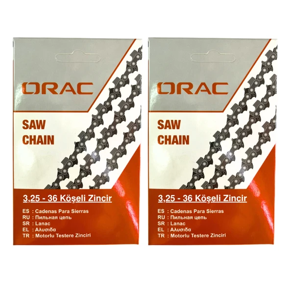 Orac 3,25 - 1.3 - 36 Diş Köşeli Zincir - 2 Adet ürün görseli