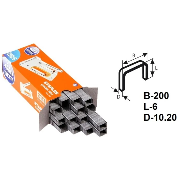 DELTA Zımba Teli 200/6 53/6 Kod 201 (5000 ADET) 24'lü Paket - Resim 4